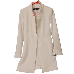 NWT ZARA longline white blazer  - S    J21